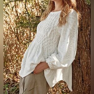 NWOT We the Free Snowbell Babydoll Top in White size XS/S